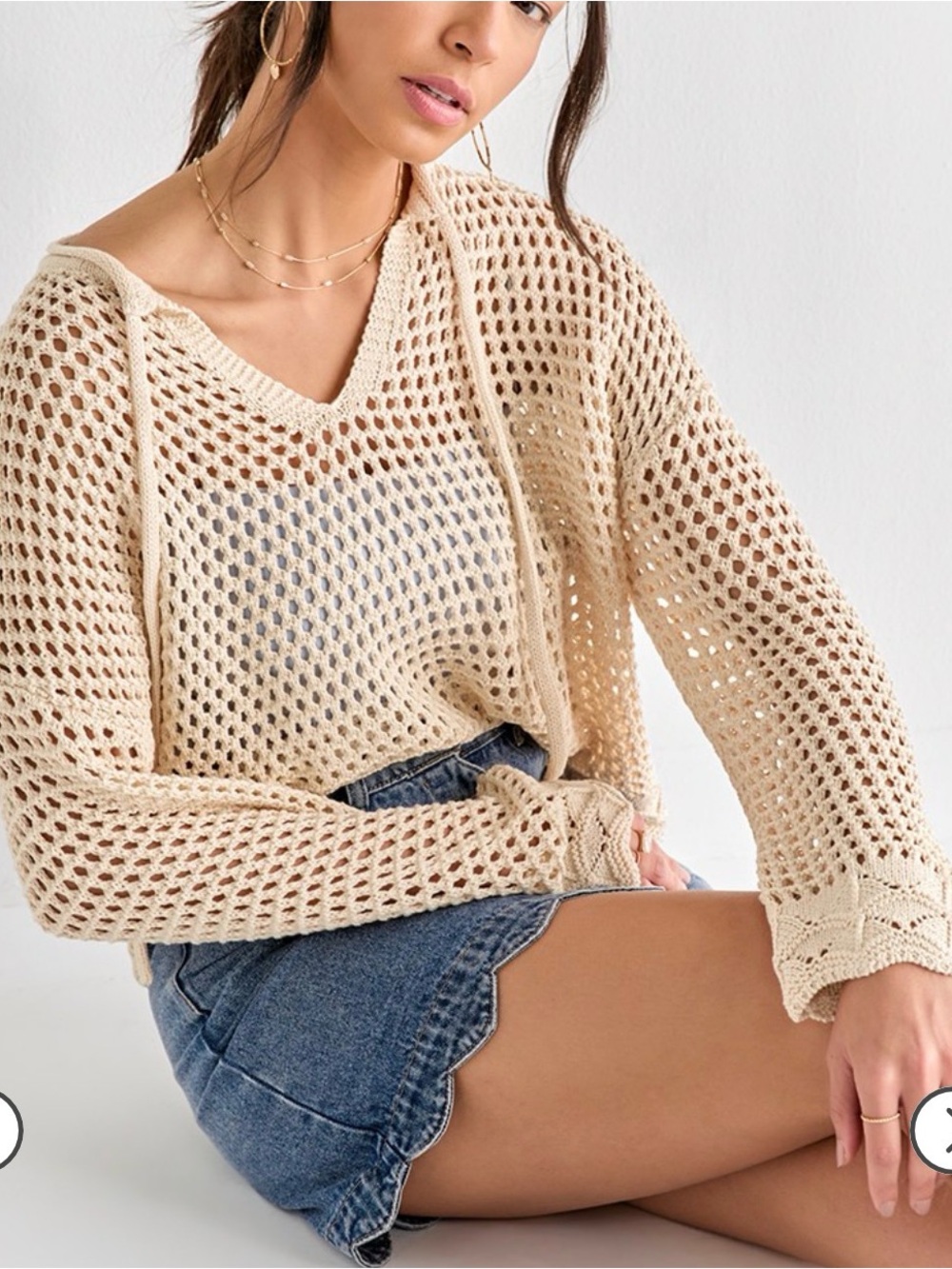 Deonne Tie Front Pullover Audrey Parks x Francesca's medium